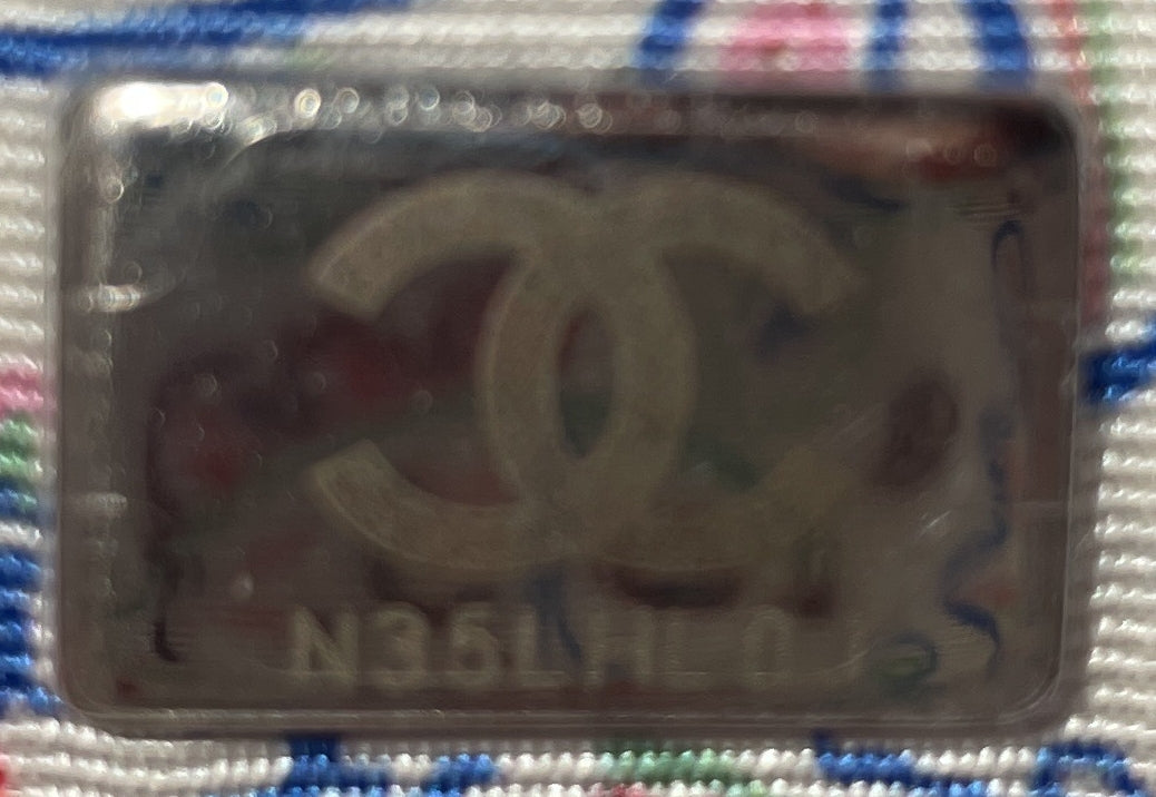 Textured CC Wallet on Chain Quilted Caviar