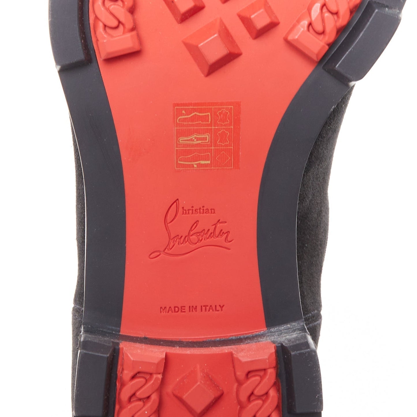 Men's Christian Louboutin Suede Lug Sole Boots