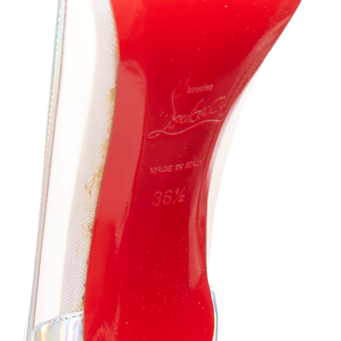Women's Christian Louboutin Mesh Crystal Heels