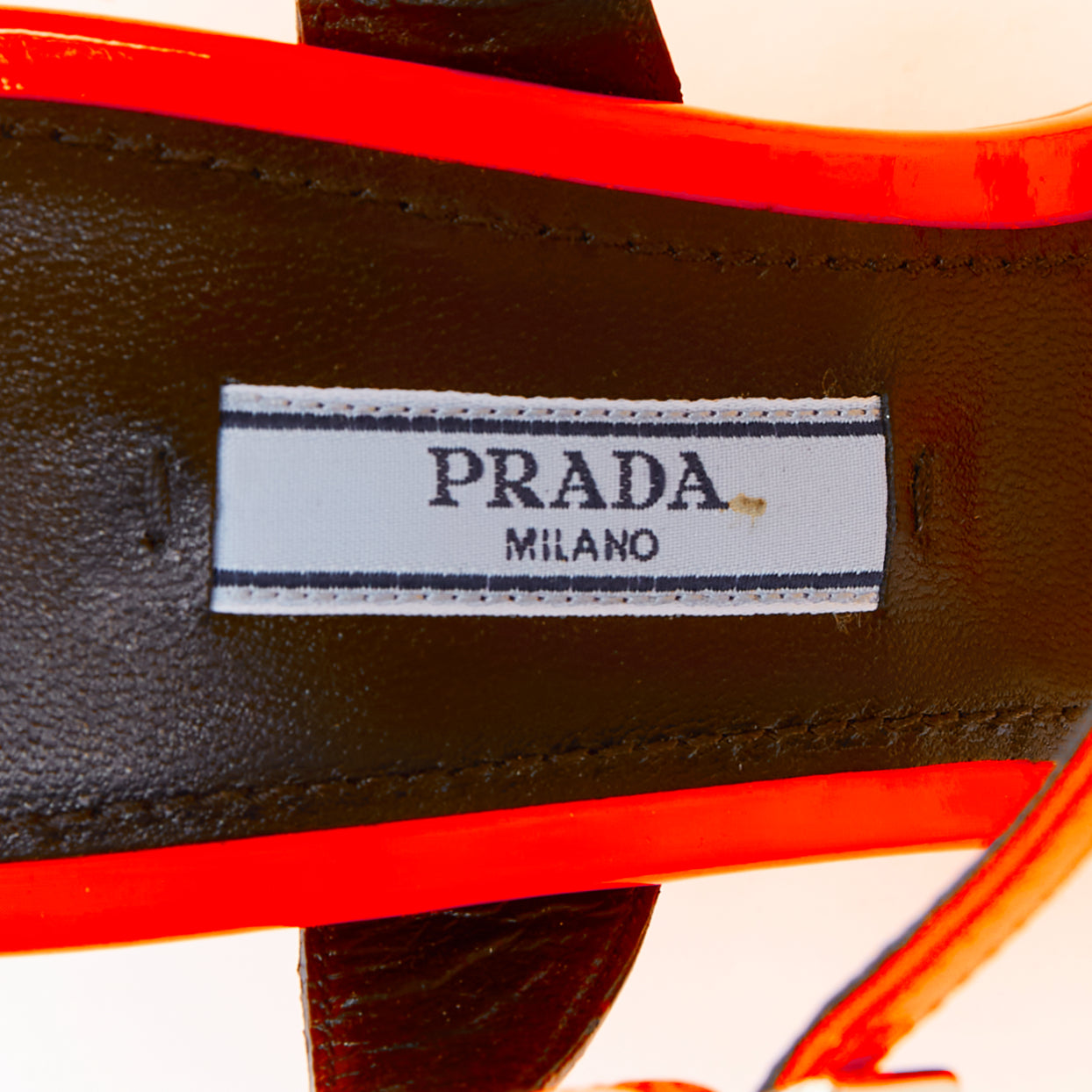 Women's Prada Flame Wedge Patent Flame Sandals