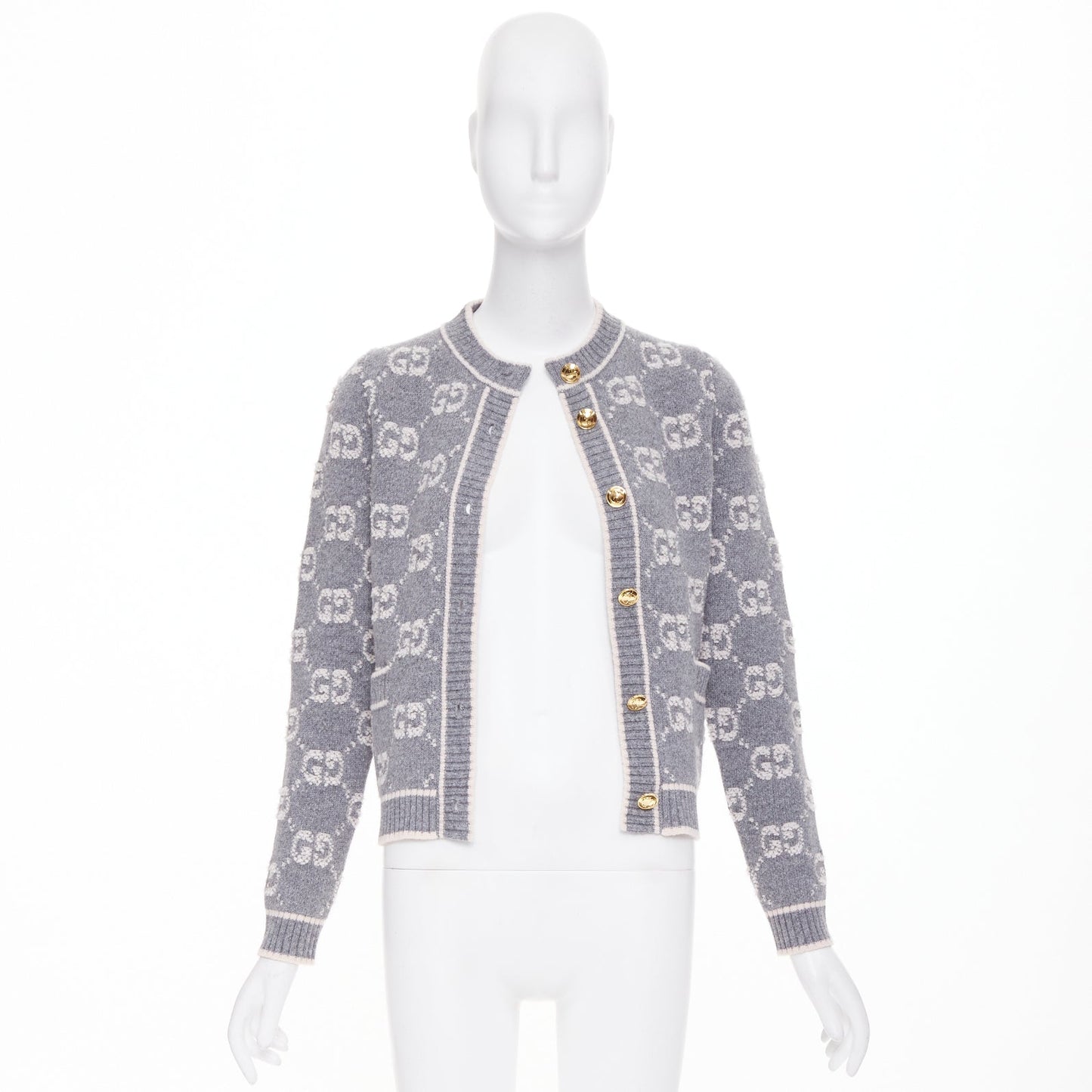 Women's Gucci GG Supreme jacquard boucle wool cardigan