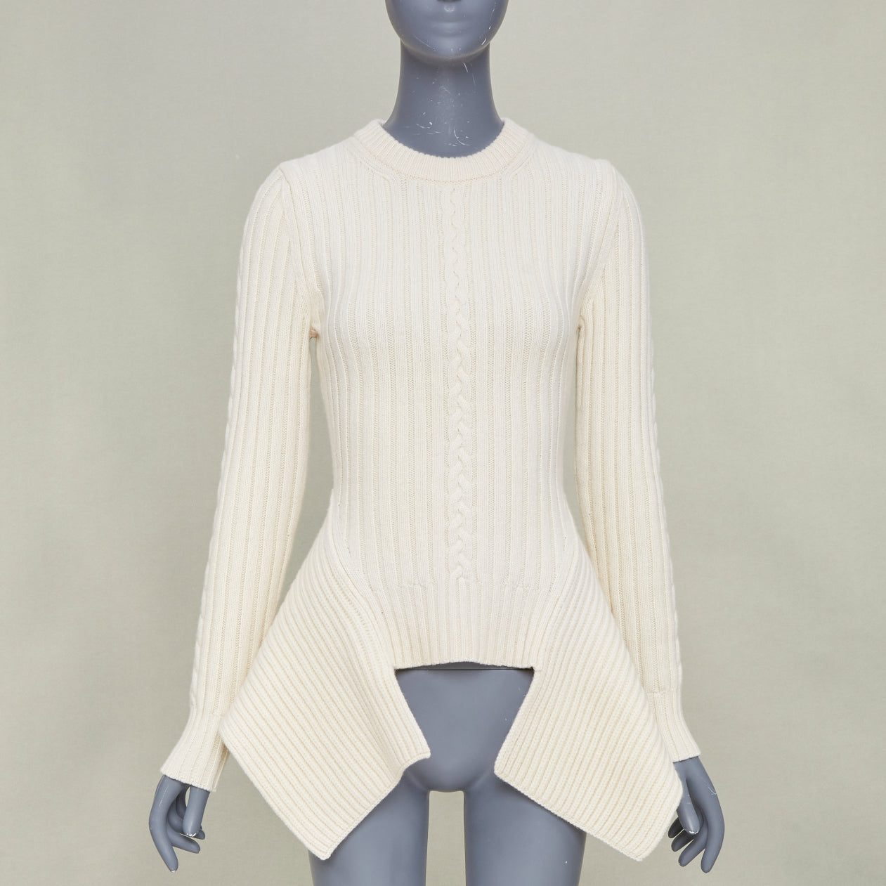 Women's Alexander McQueen asymmetric drape peplum sweater
