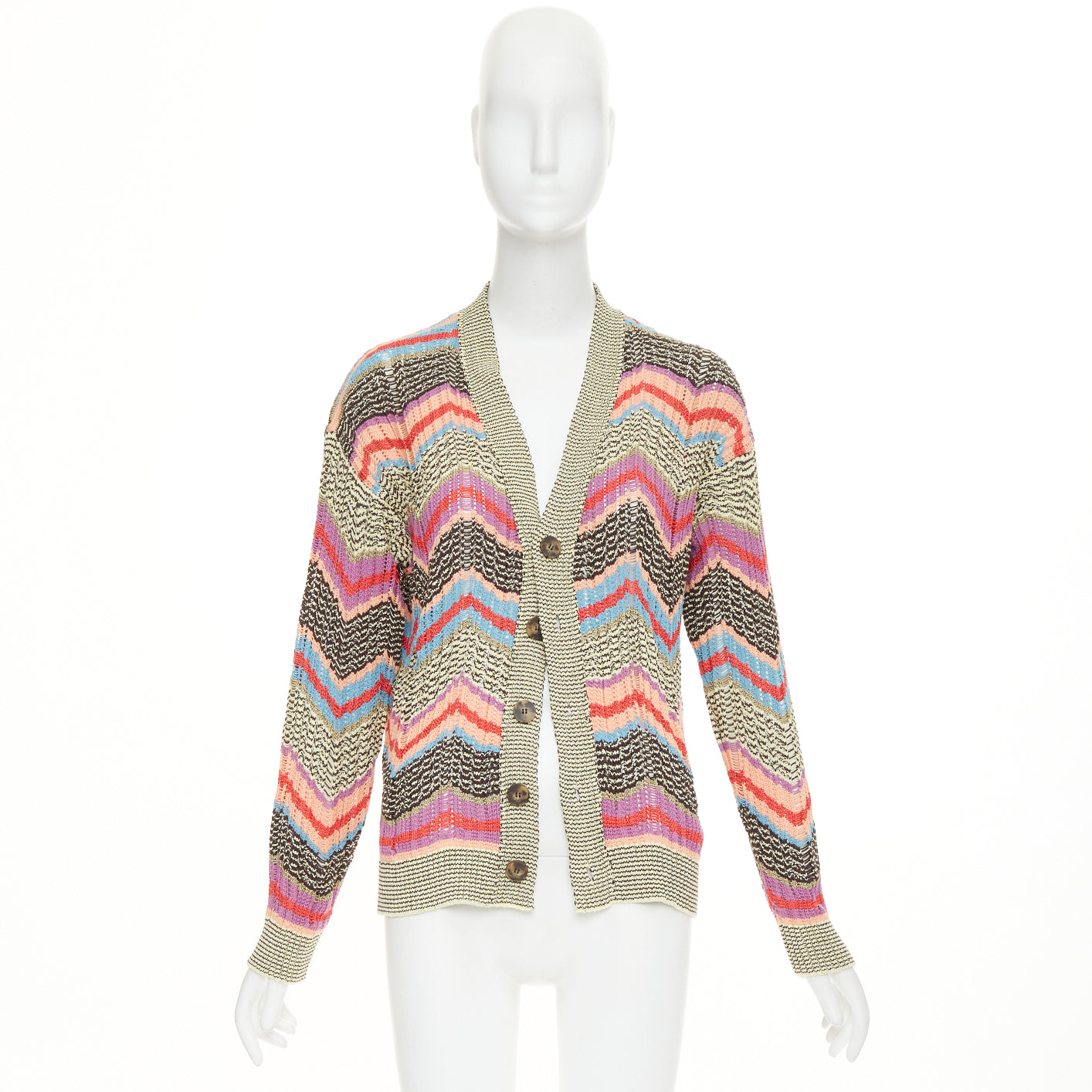 Women's Missoni chevon intarsia knitted cardigan