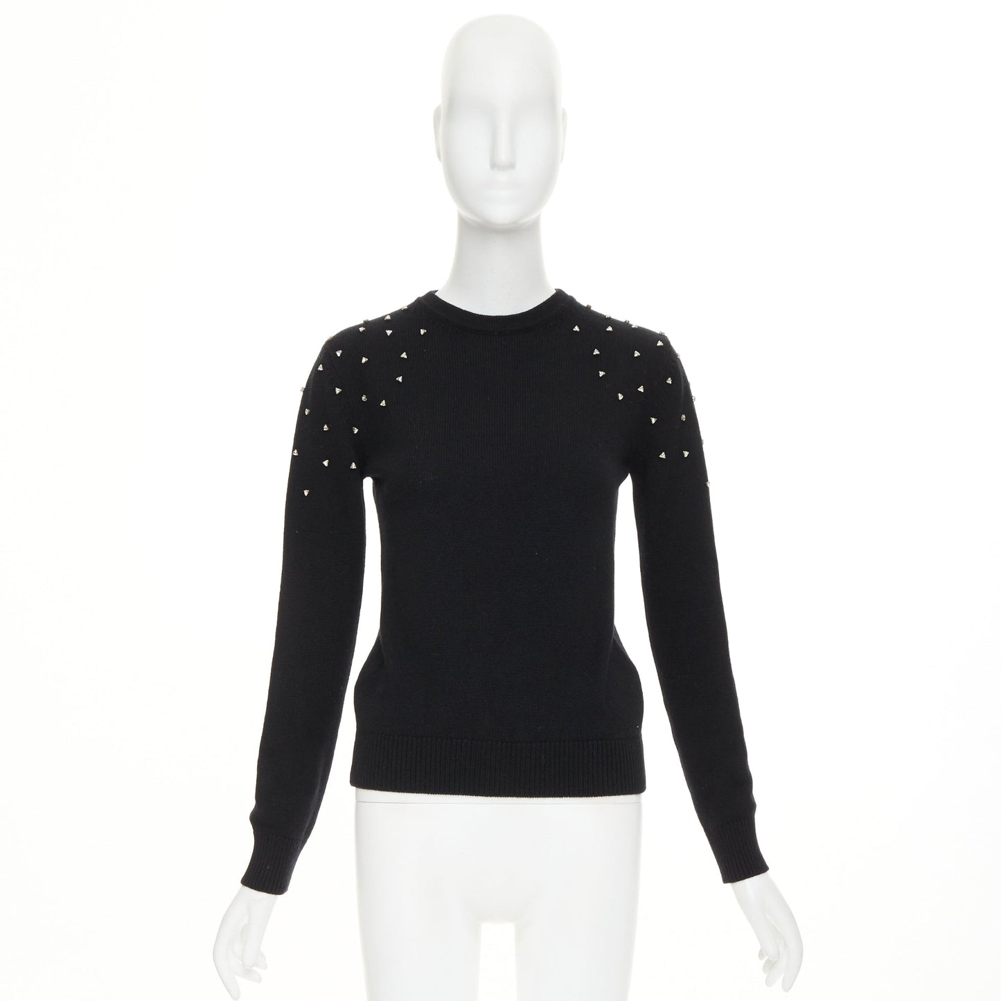Women's Saint Laurent cashmere crystal embellished crew sweater