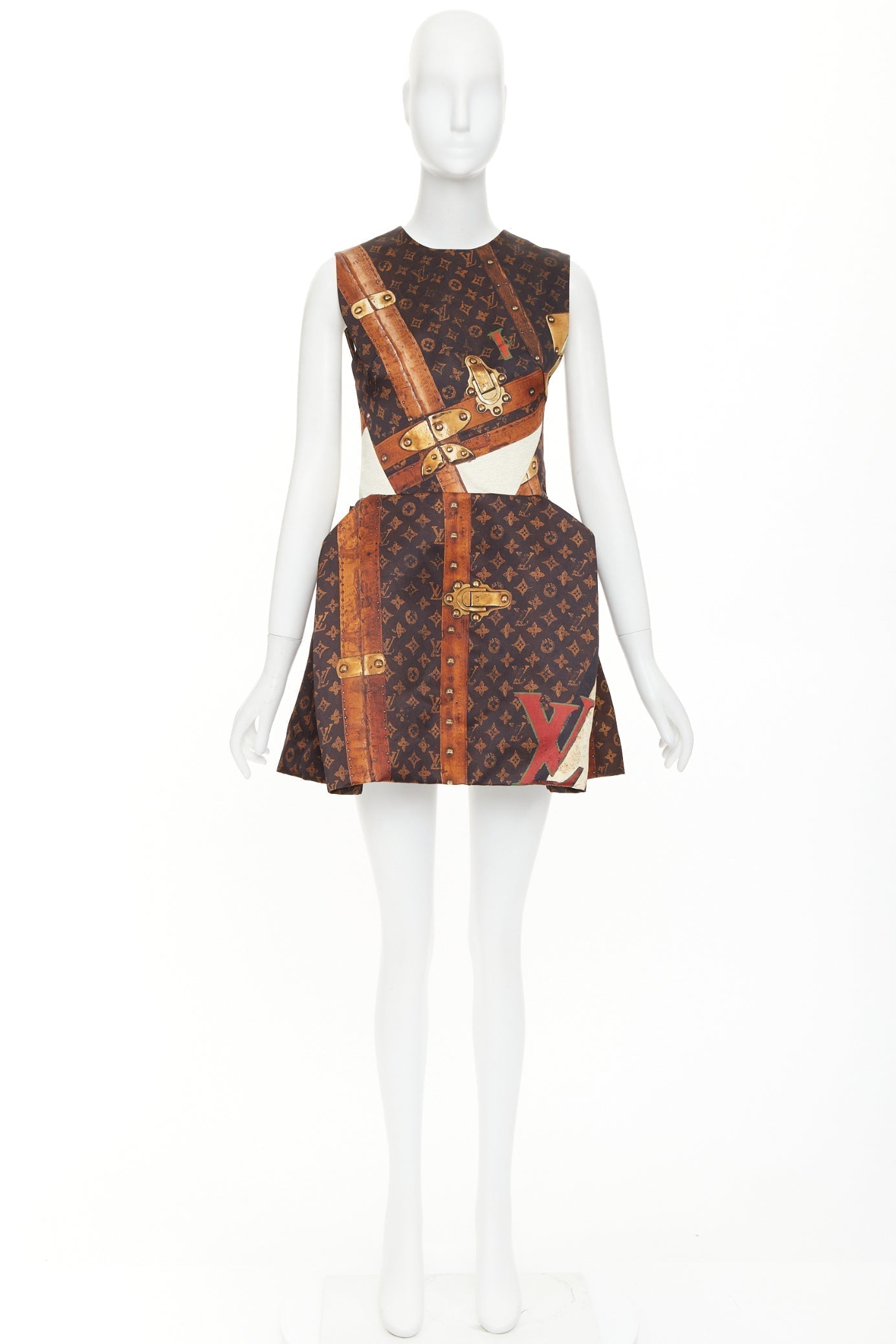 Women's Louis Vuitton Monogram LV Trunk Pleat dress