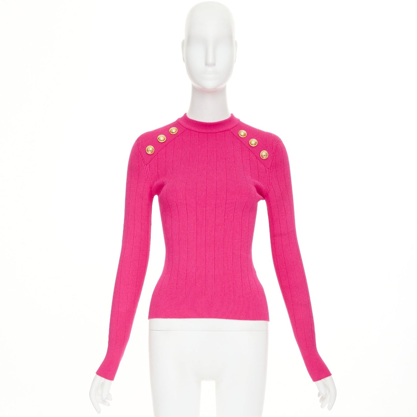 Women's Balmain ribbed crew pullover sweater