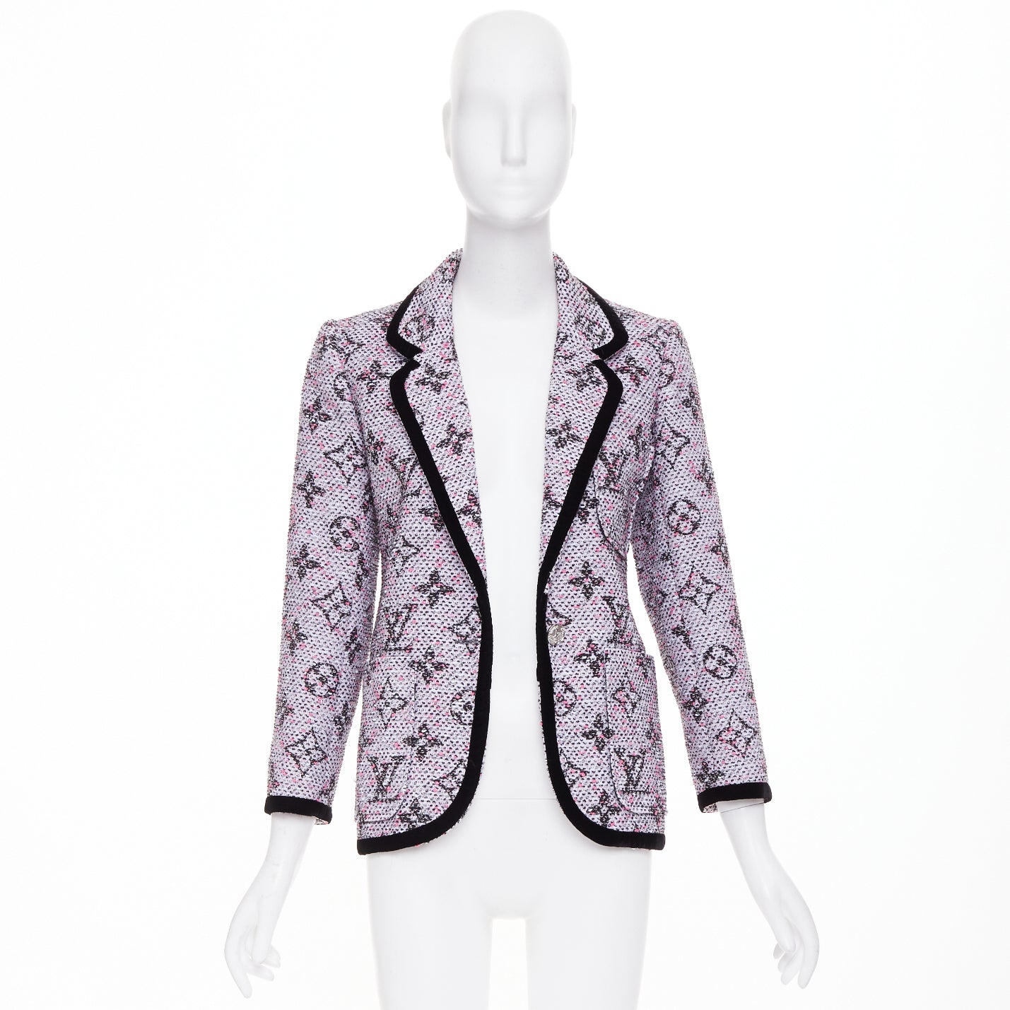 Women's Louis Vuitton Monogram Preppy velvet trim blazer