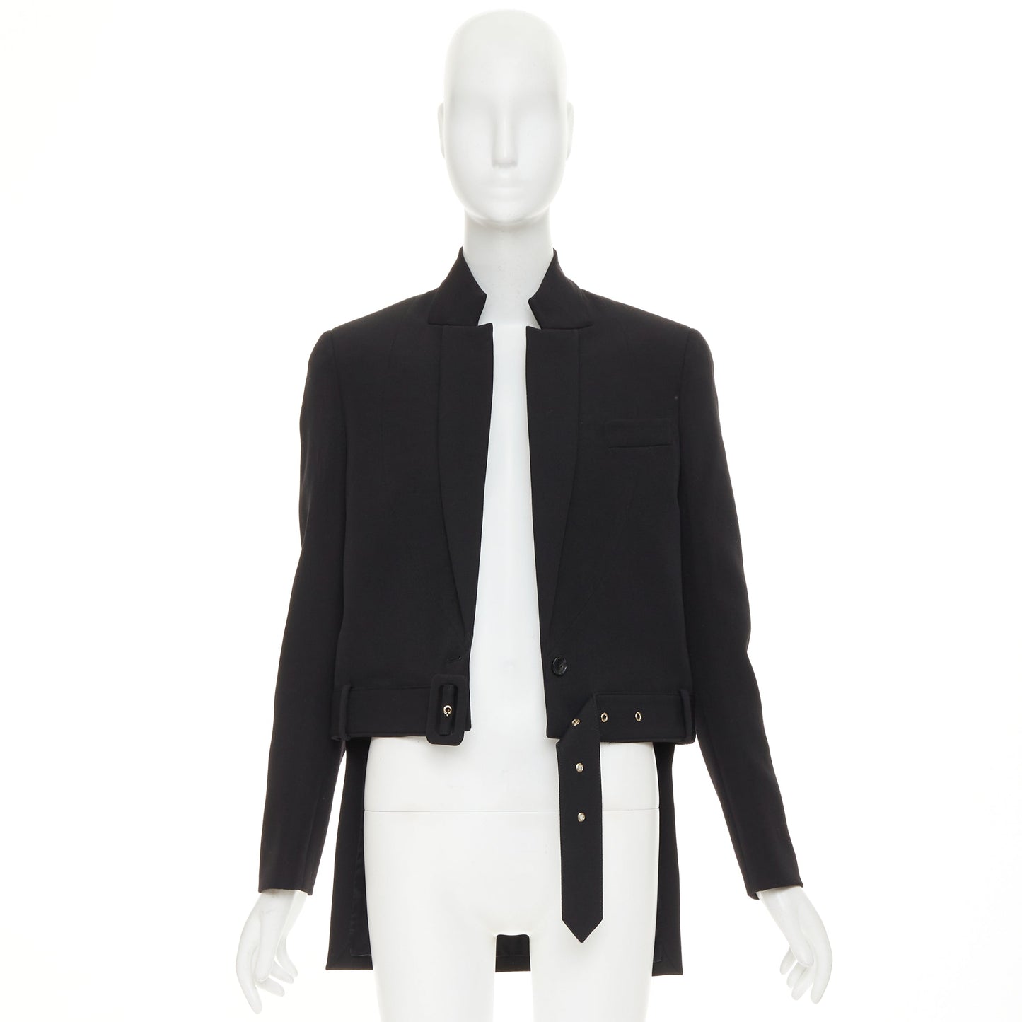 Women's Givenchy wool belted high low tailcoat jacket