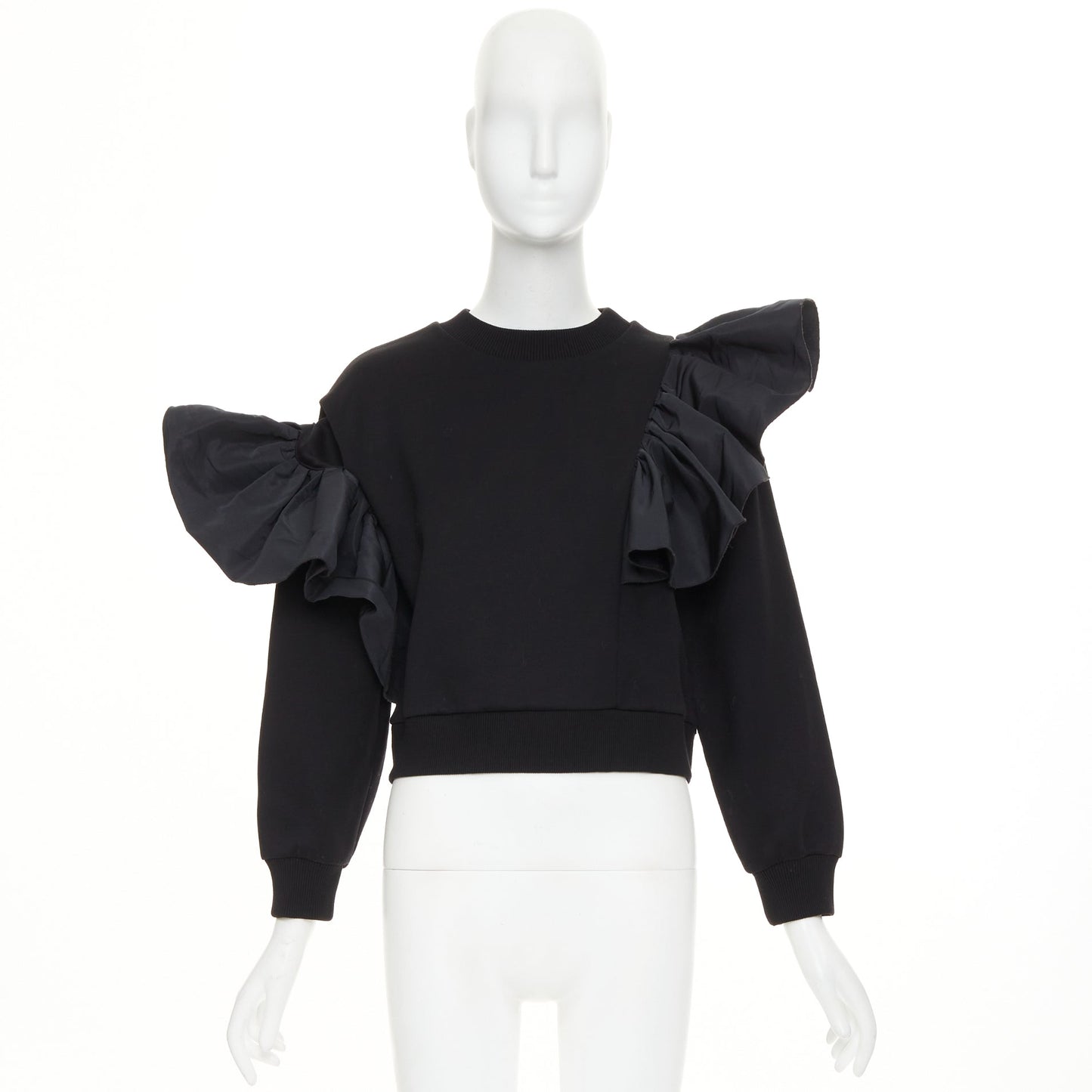 Women's Alexander McQueen ruffle cotton blend pullover sweater