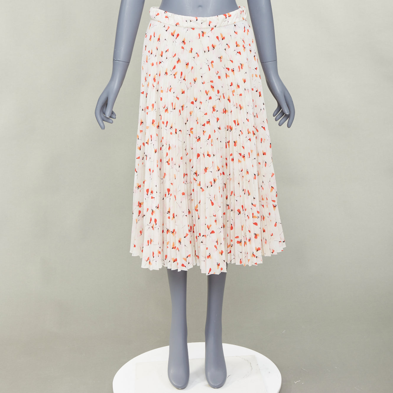 Women's Prada silk allover abstract floral print pleated skirt