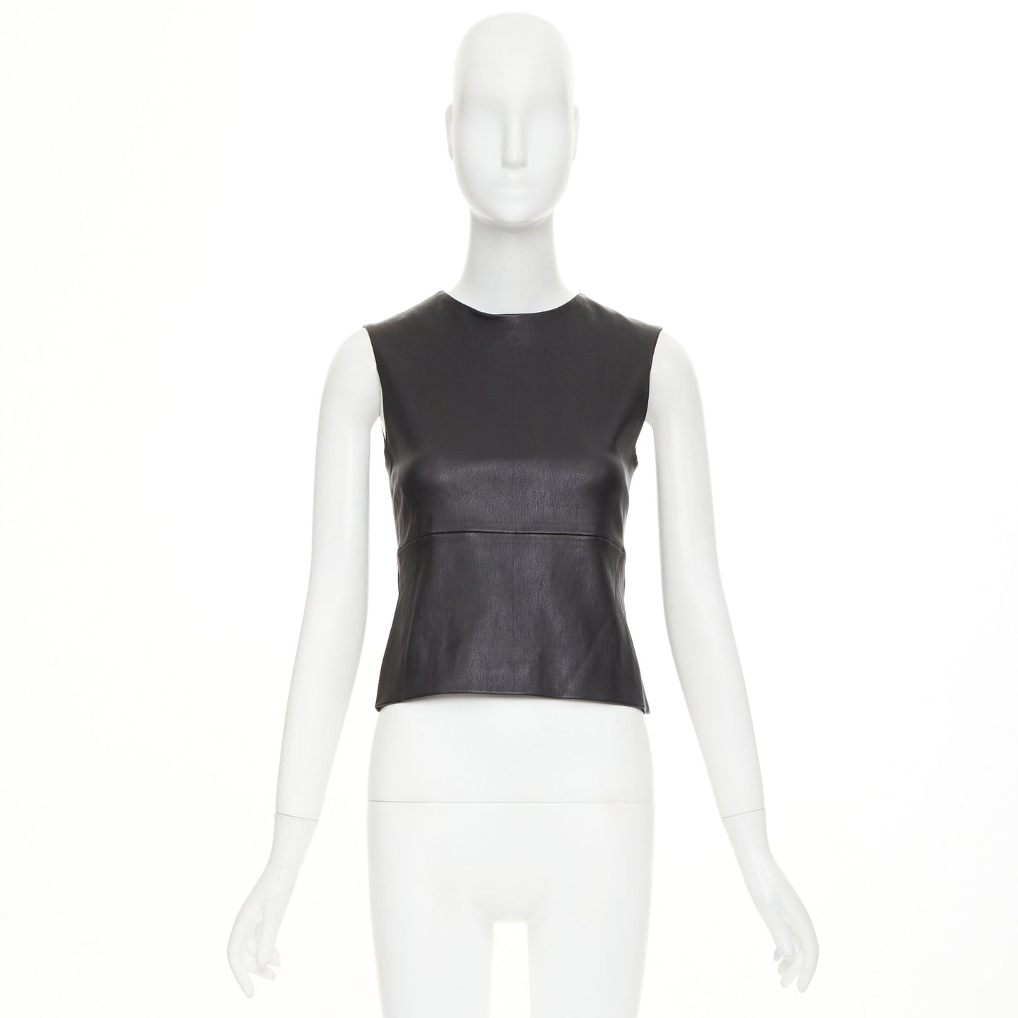 Women's The Row leather stretch minimal seam sleeveless top