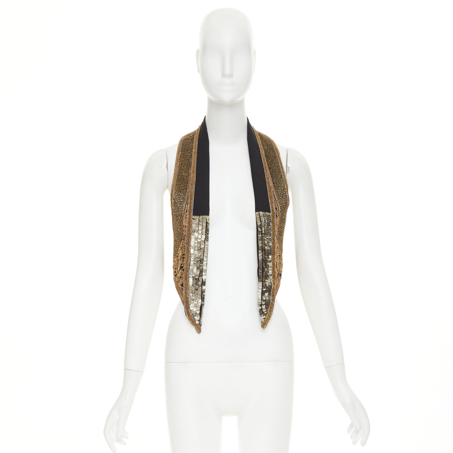 Women's Saint Laurent sequins rope bead embellished vest
