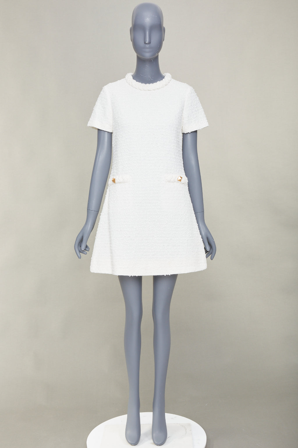 Women's Valentino cotton tweed short sleeve dress
