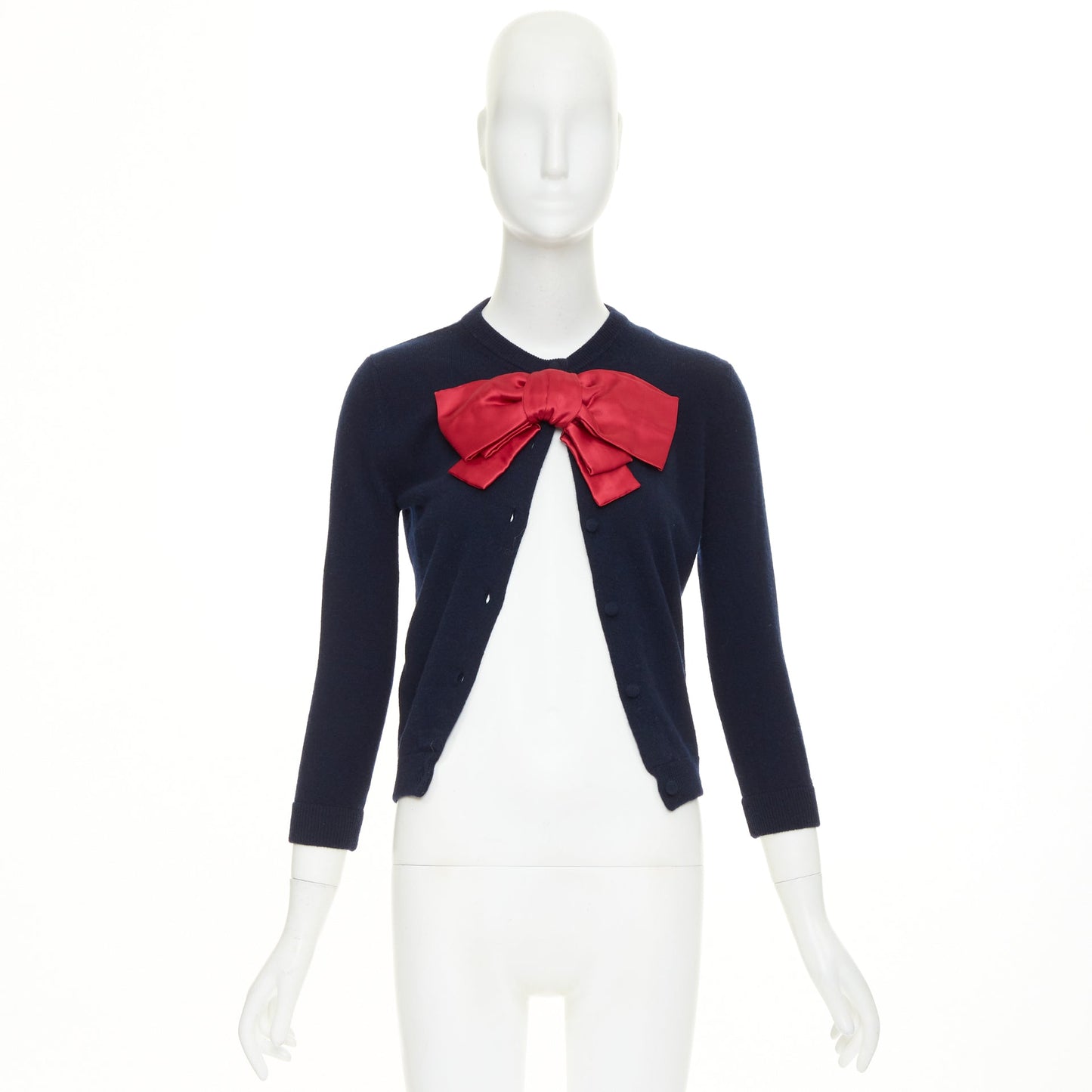 Women's Valentino wool oversized silk double duchesse bow cardigan