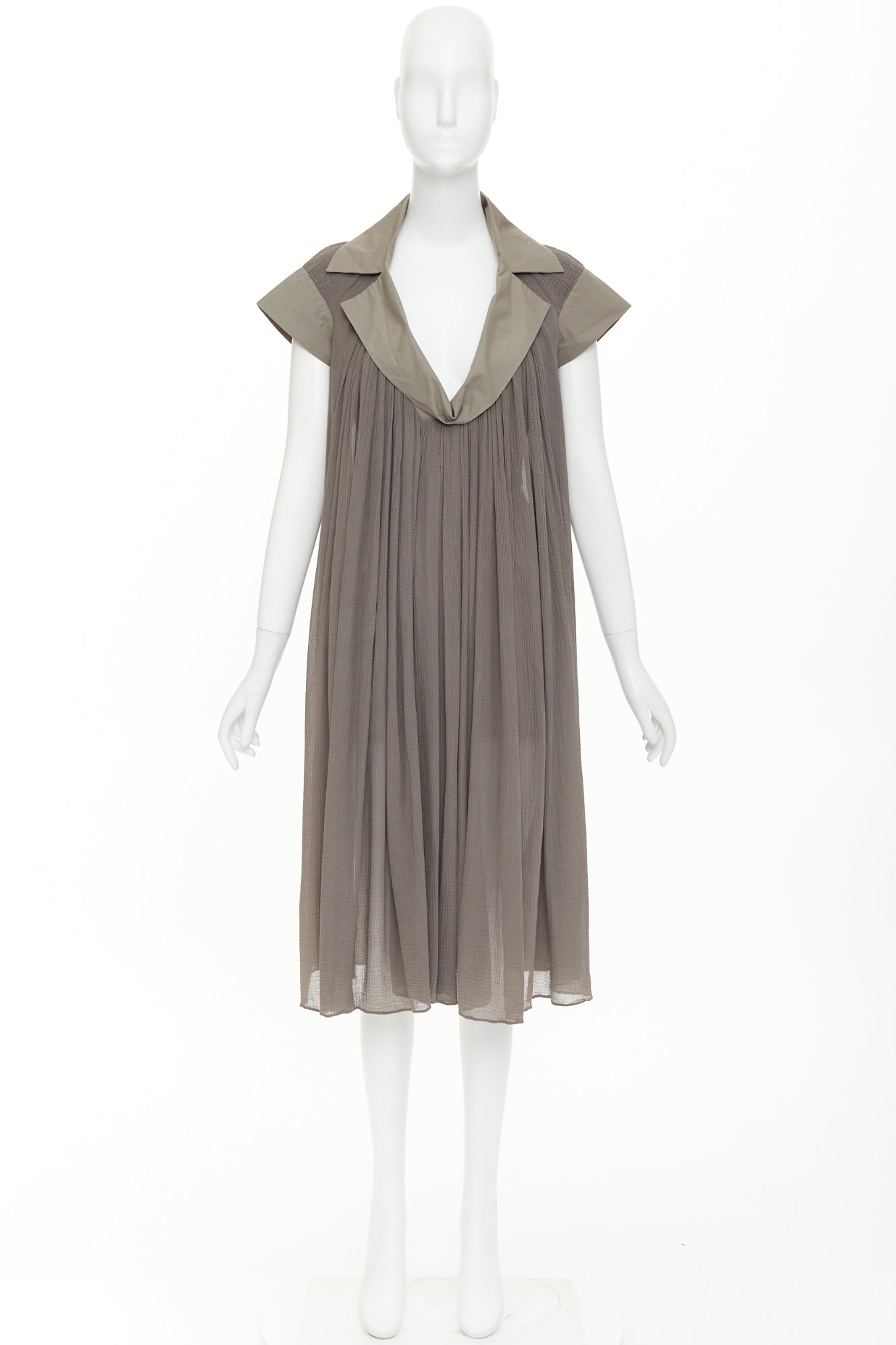 Women's Bottega Veneta cotton chiffon pleated dress