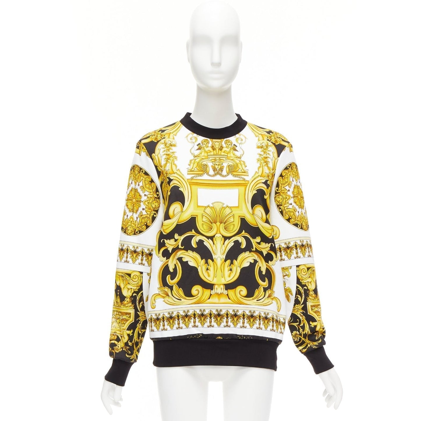 Women's Versace Barocco print cotton oversized crew sweater
