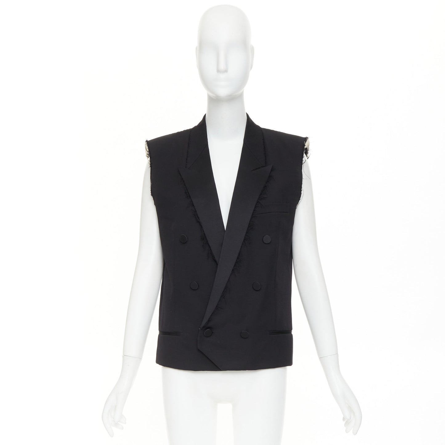 Women's Saint Laurent Surf Sound wool tuxedo vest