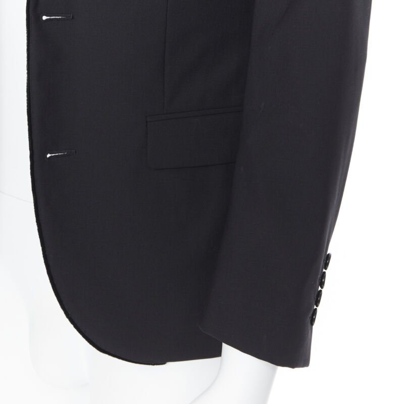 Women's Lanvin Alber Elbaz wool blend velvet peak lapel blazer