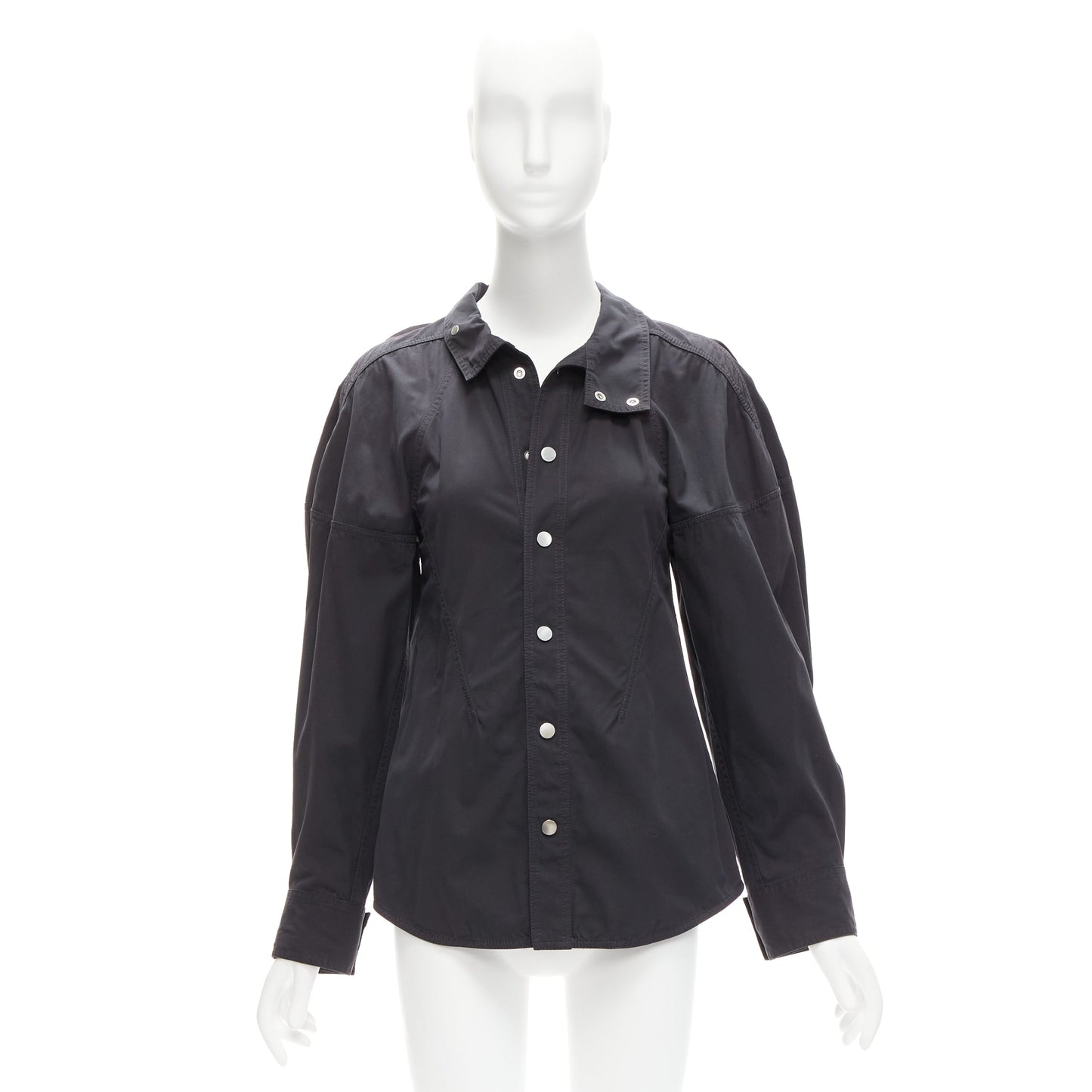 Women's Bottega Veneta cotton blend 3D cut sleeves snap shirt