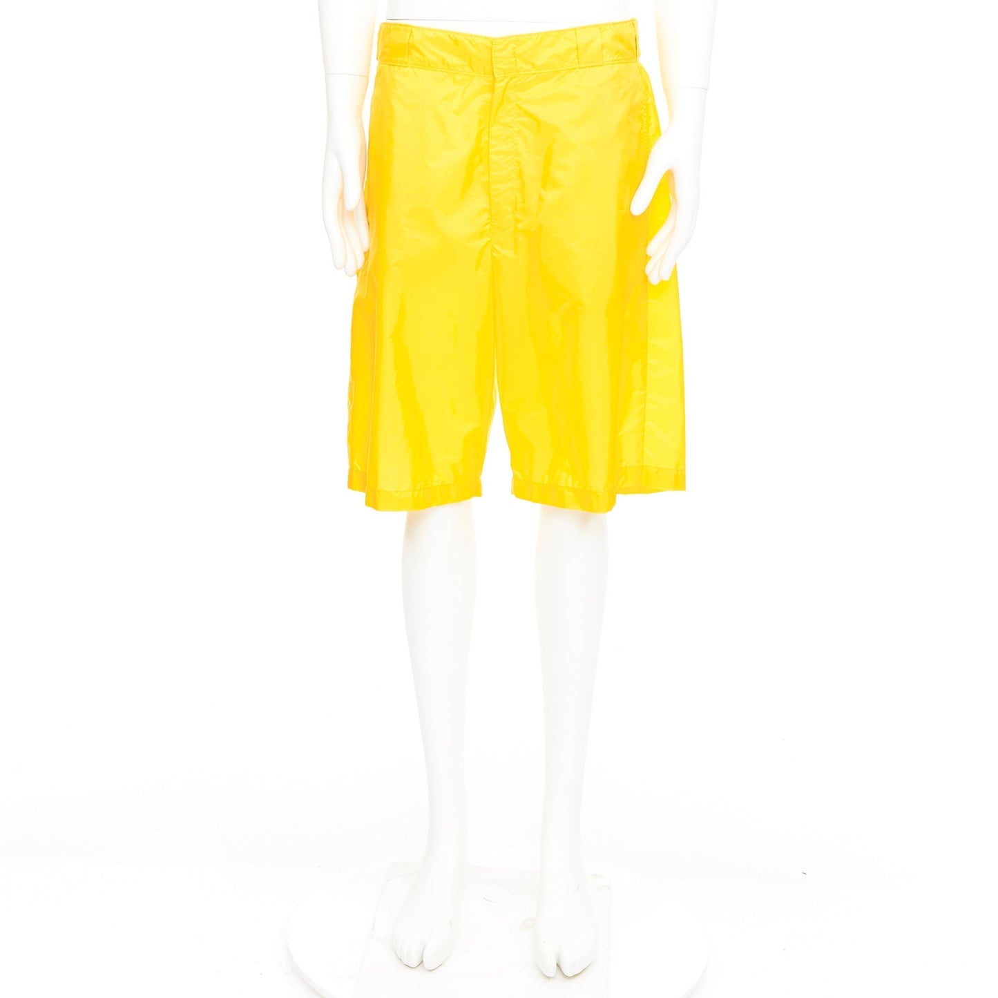 Men's Prada Re-Nylon logo wide leg Bermuda shorts