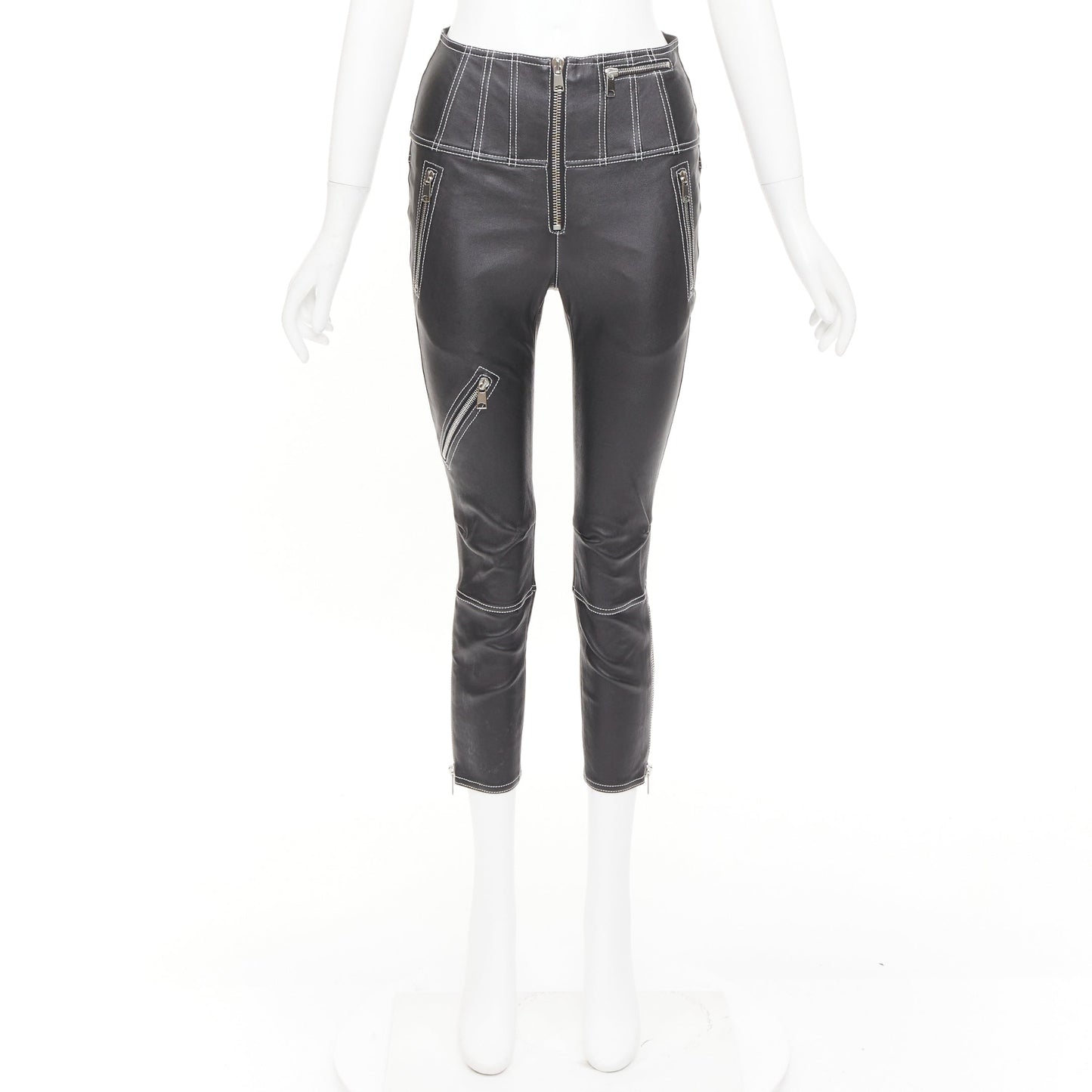 Women's Alexander McQueen corset leather trousers