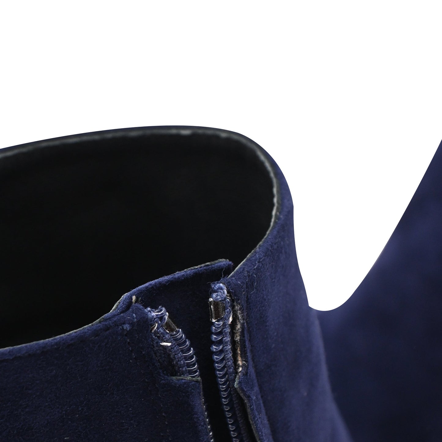 Women's René Caovilla Embellished High-Heel Ankle Boots in Navy Blue Suede