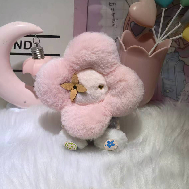 Söt solros plysch nyckelring – Vivian Doll Bag Charm för kvinnor, bil & ryggsäck dekoration
