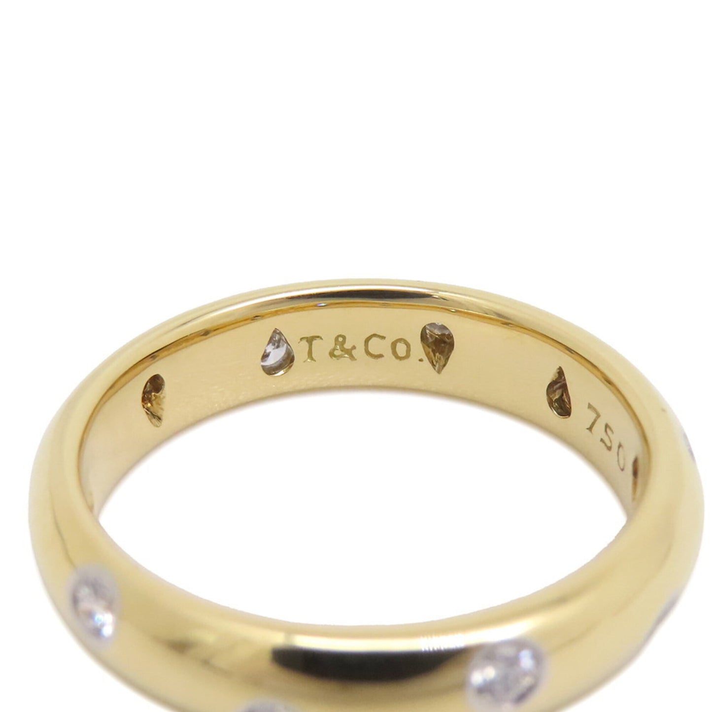 Band Ring Platinum and 18K Yellow Gold With Diamond