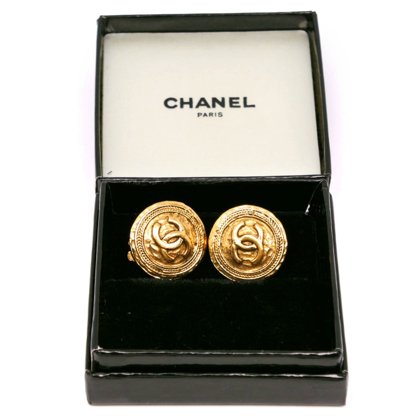 CC Logo Clip-On Earrings Metal Gold-Tone Metal