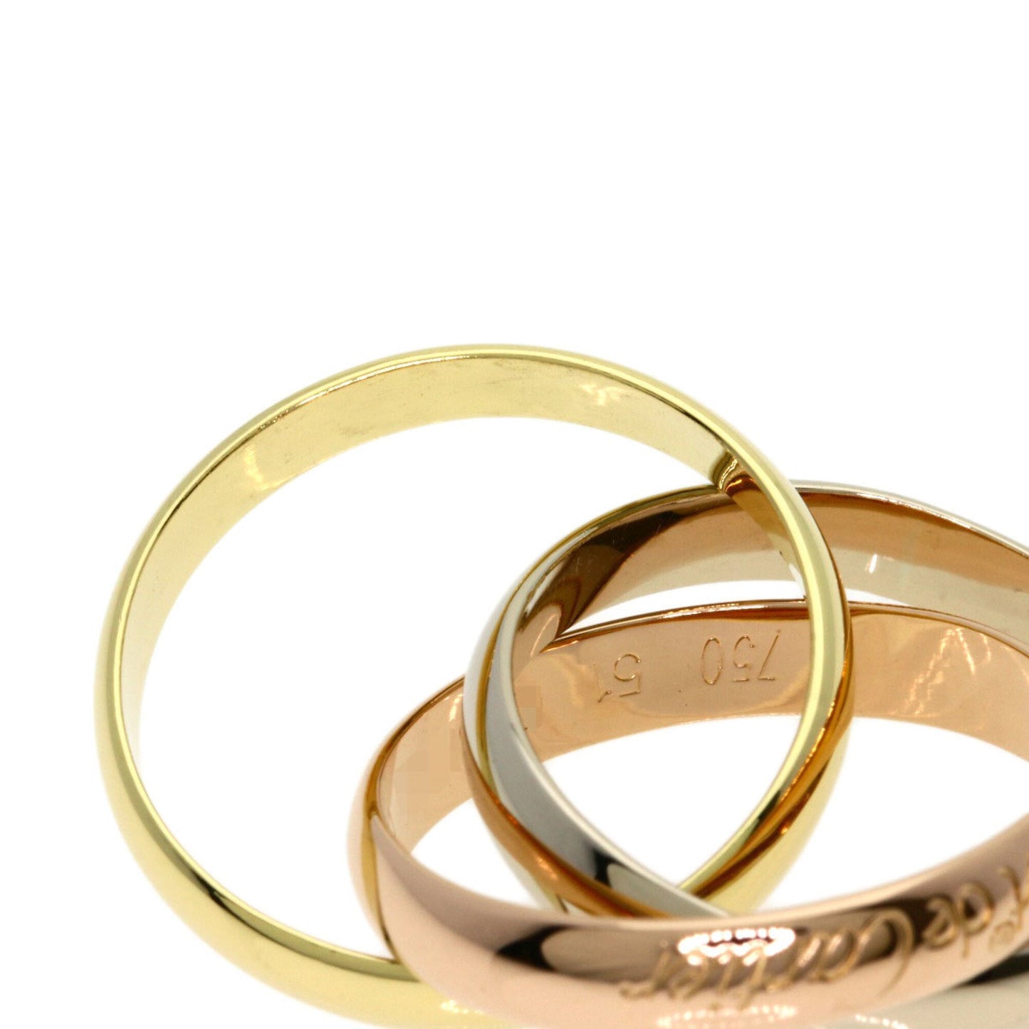 Vendome Louis Cartier Band Ring 18K Tricolor Gold