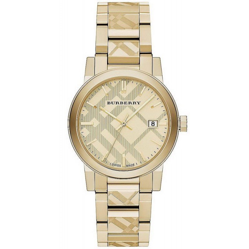 Burberry Reloj The City grabado a cuadros en oro de 38 mm