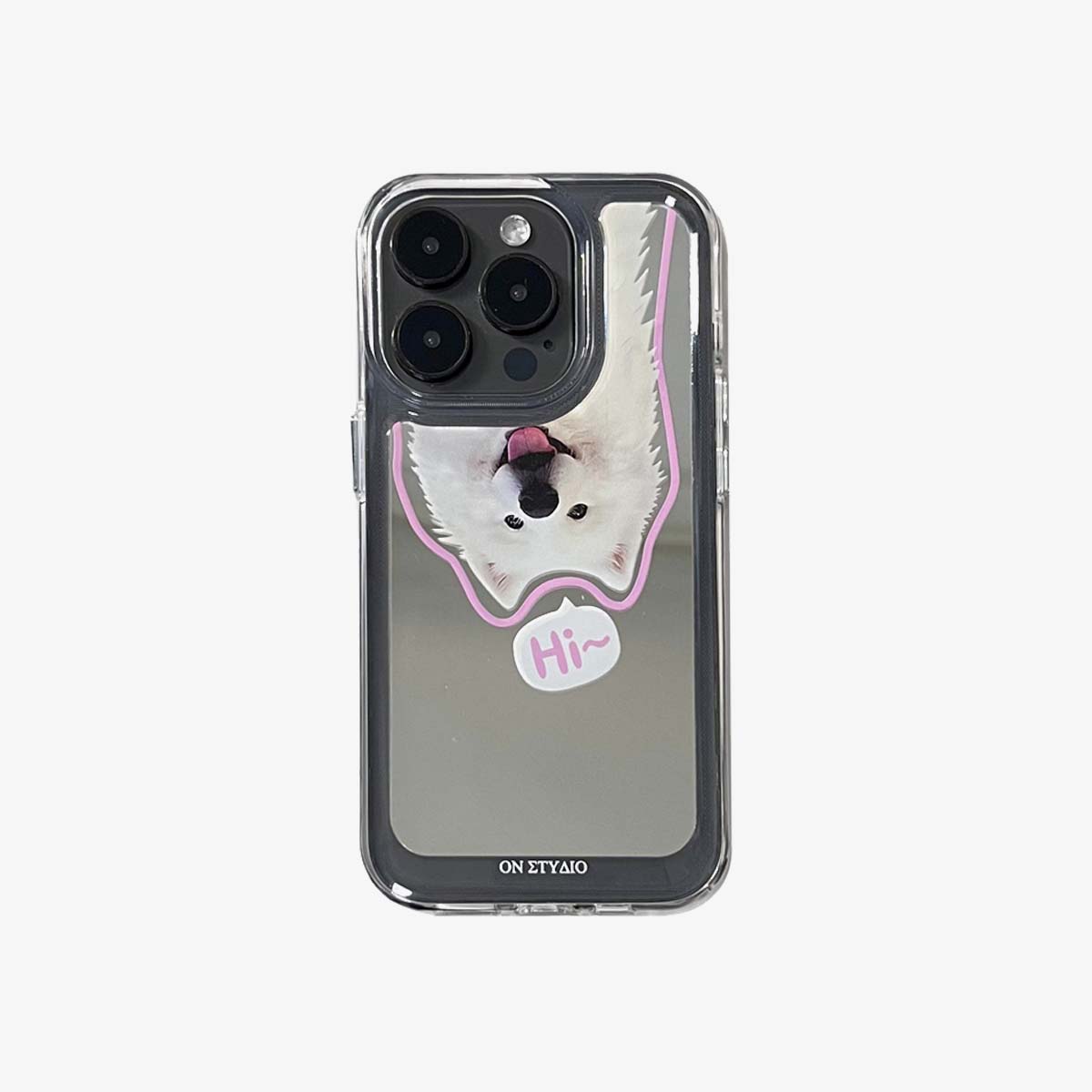 Funda espejo iPhone | Pareja de perros y gatos Hola (Compre 2 y obtenga un 50 % de descuento en uno)