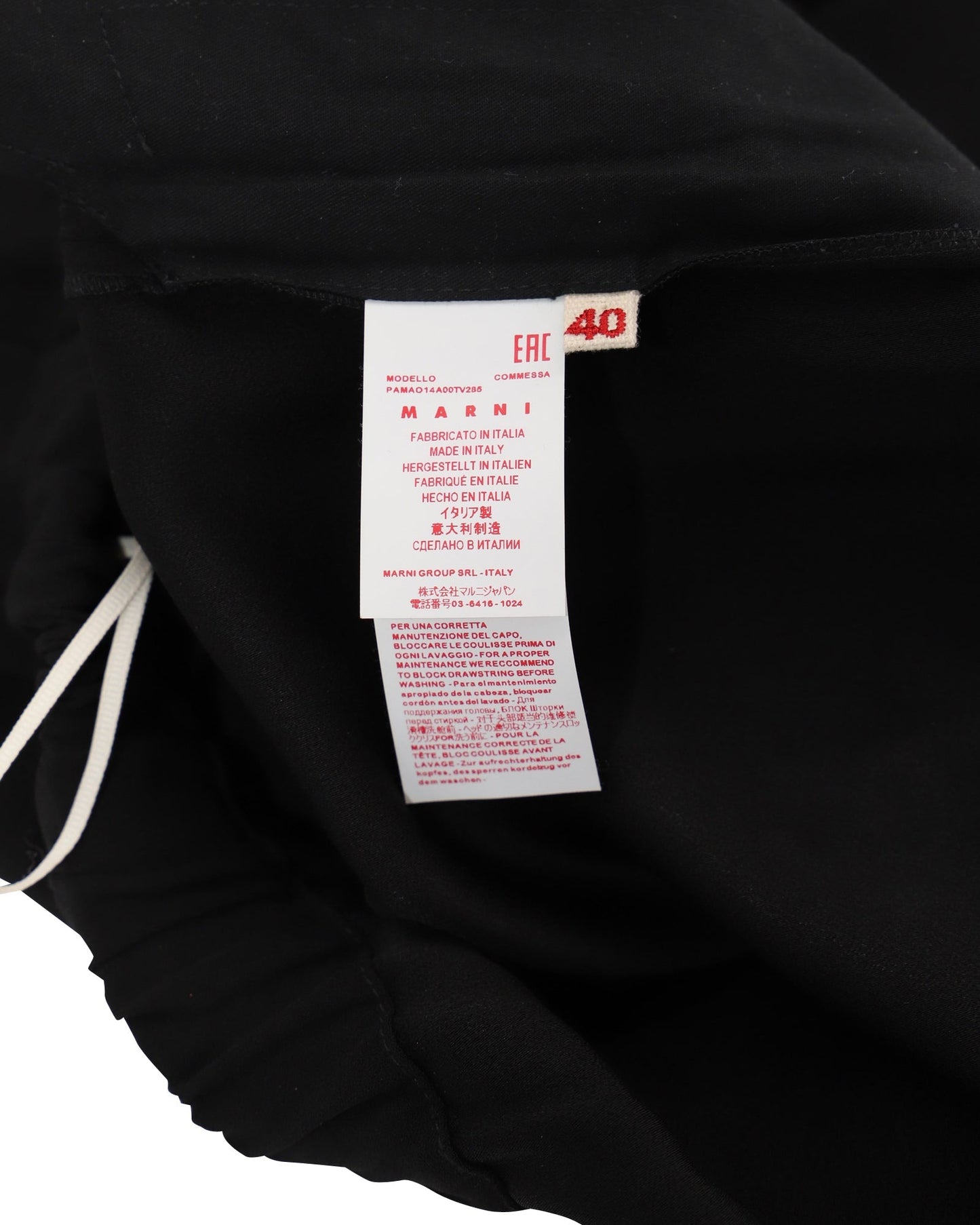 Women's Marni Cropped Pants in Black Viscose