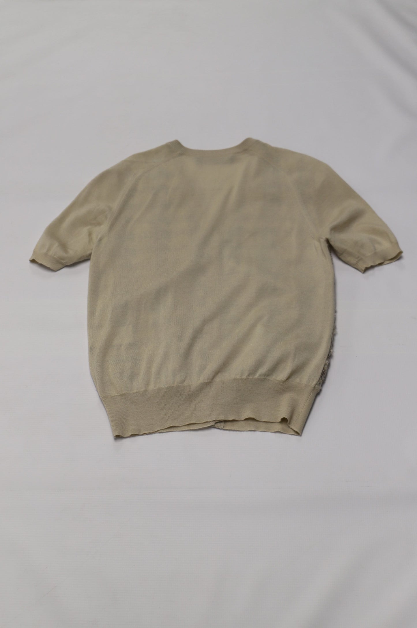 Women's Dolce and Gabbana Knit Tweed Top in Beige Cotton