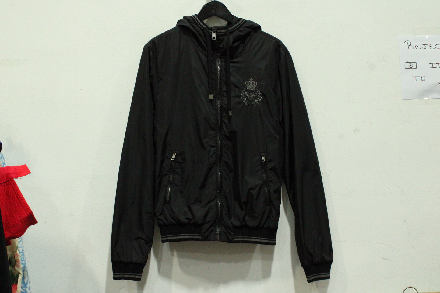 Men's Dolce & Gabbana Hooded Bomber Jacket in Black Polyamide