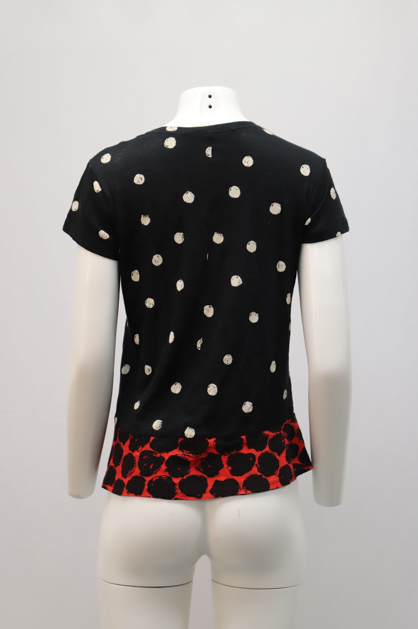 Women's Proenza Schouler Short-Sleeves Polka Dotted-Print T-Shirt in Multicolor Cotton