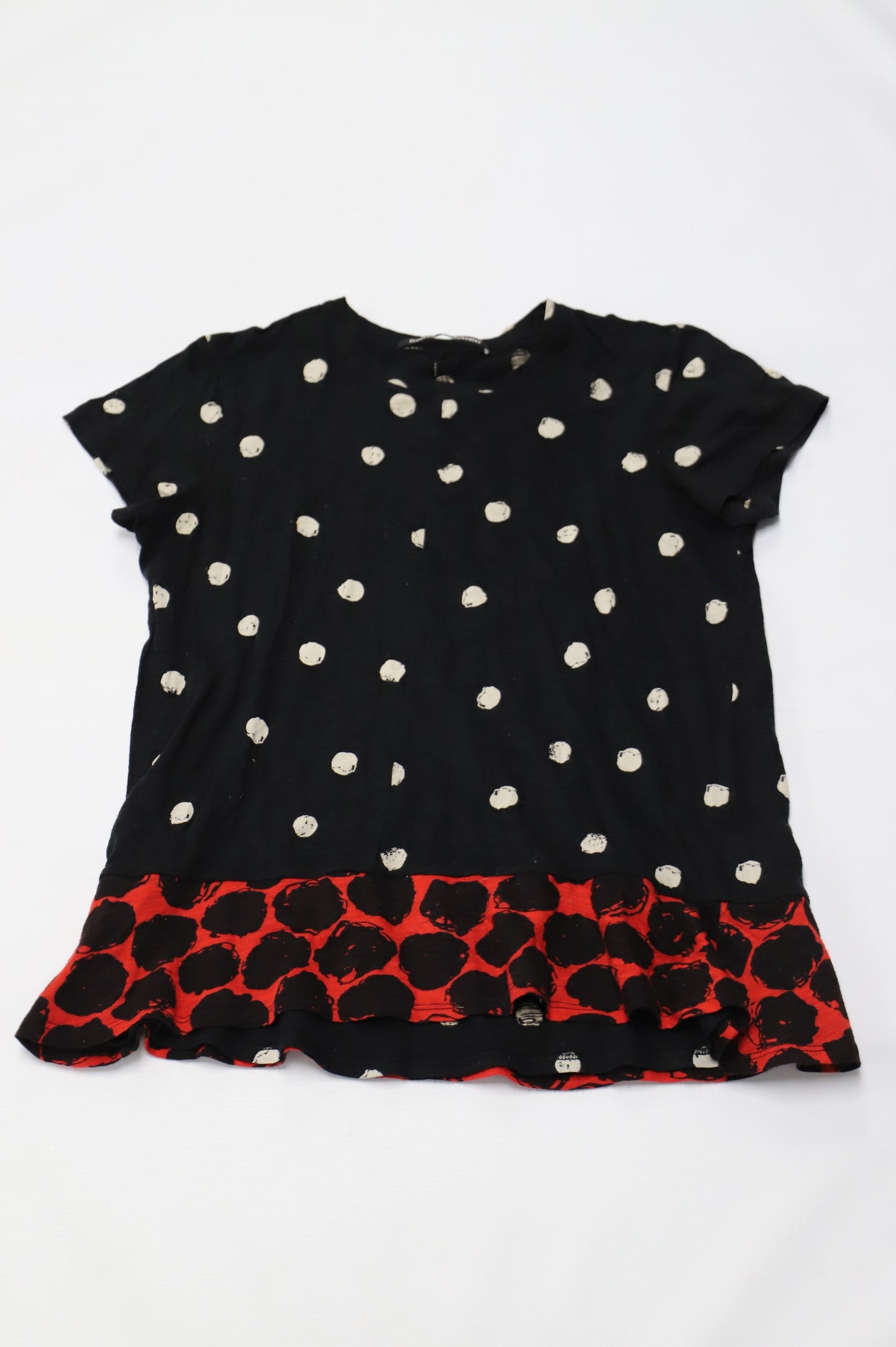 Women's Proenza Schouler Short-Sleeves Polka Dotted-Print T-Shirt in Multicolor Cotton