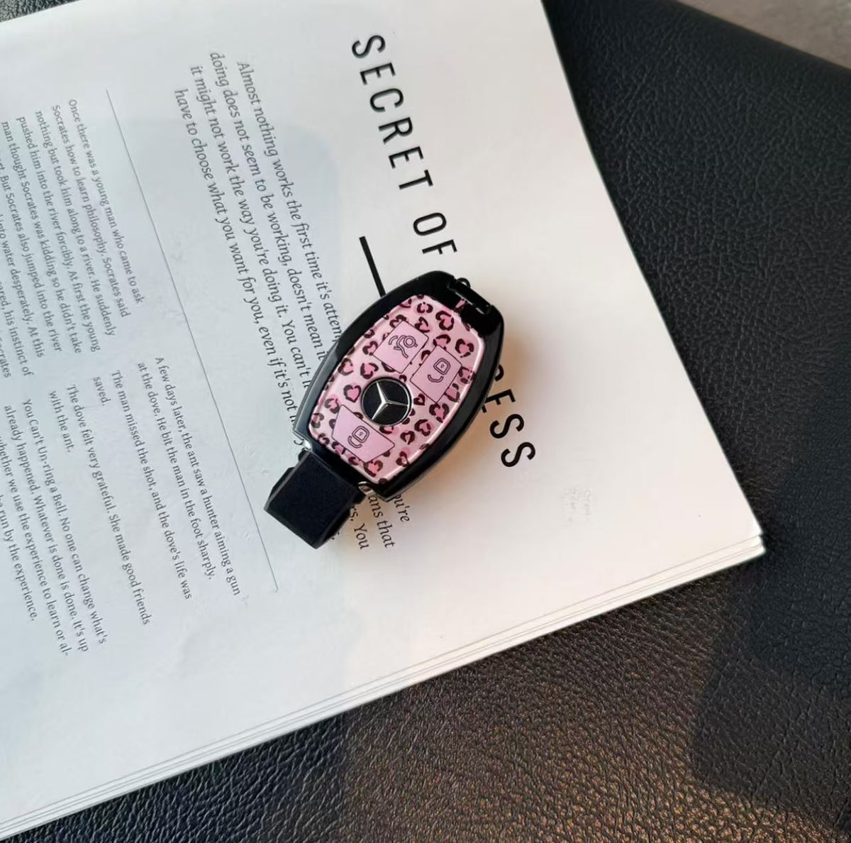 Pink Leopard Keychain-Benz