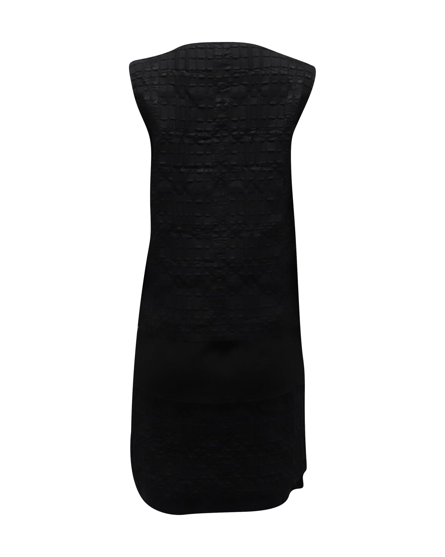 Women's Maison Margiela Waffle Print Shift Dress in Black Polyester Viscose