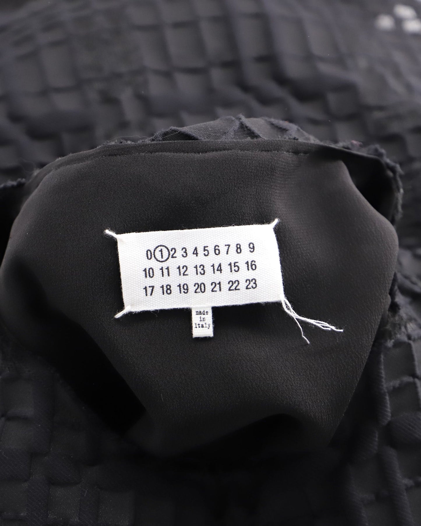Women's Maison Margiela Waffle Print Shift Dress in Black Polyester Viscose