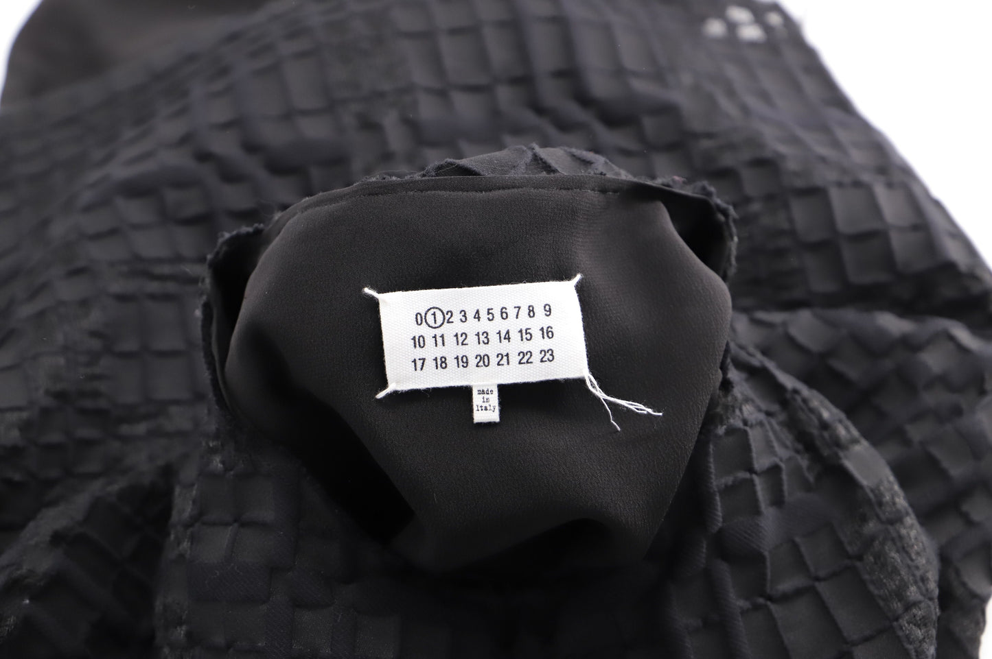 Women's Maison Margiela Waffle Print Shift Dress in Black Polyester Viscose
