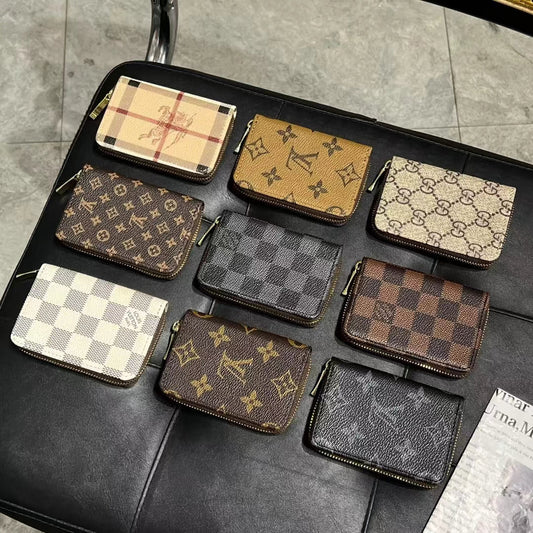 Colección de carteras de lujo con cremallera y monograma: LV, GG y BBR