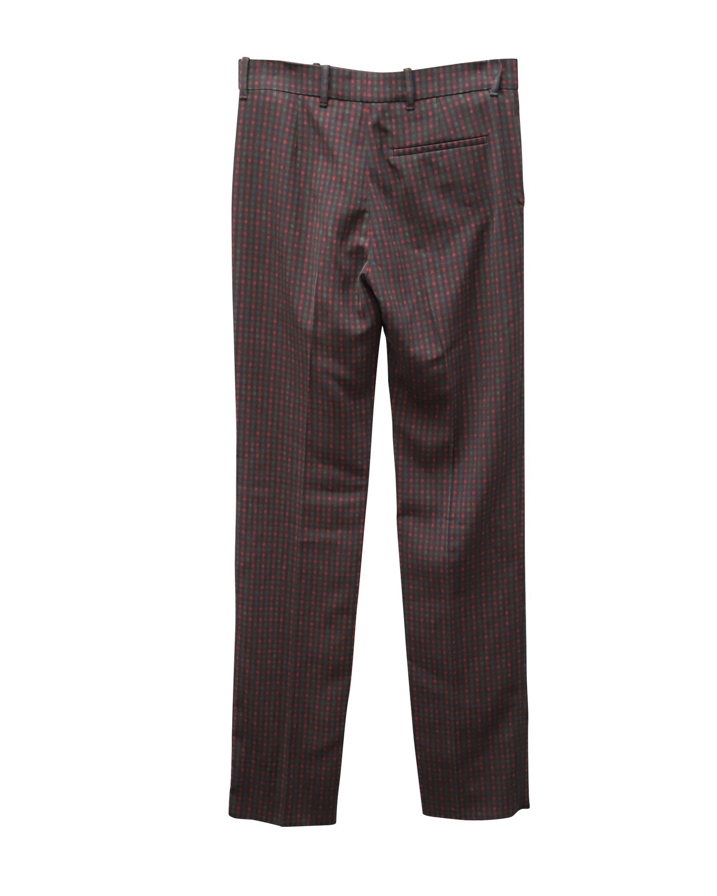 Women's Balenciaga Classic Fit Plaid Trousers in Multicolor Polyester