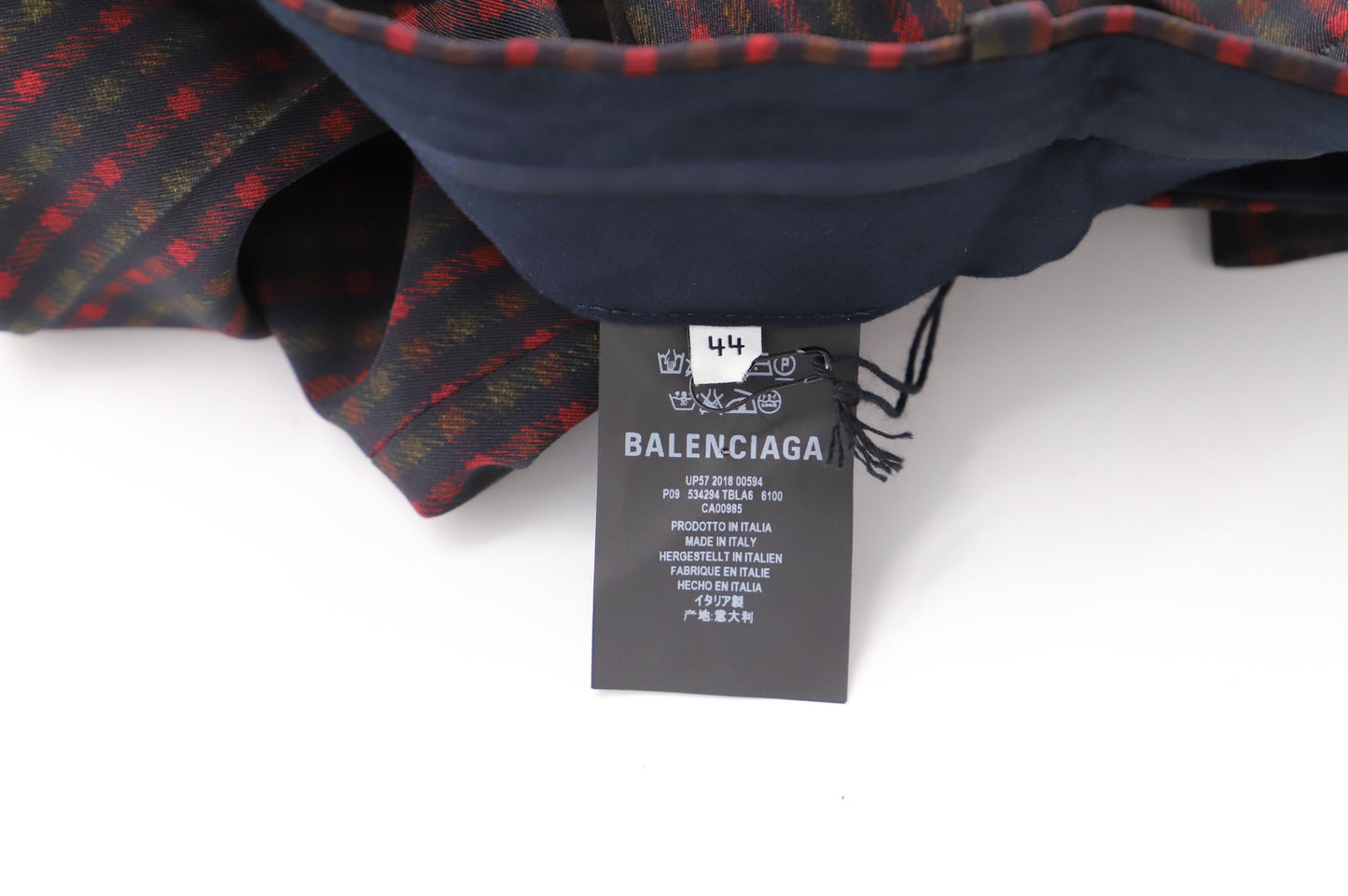 Women's Balenciaga Classic Fit Plaid Trousers in Multicolor Polyester
