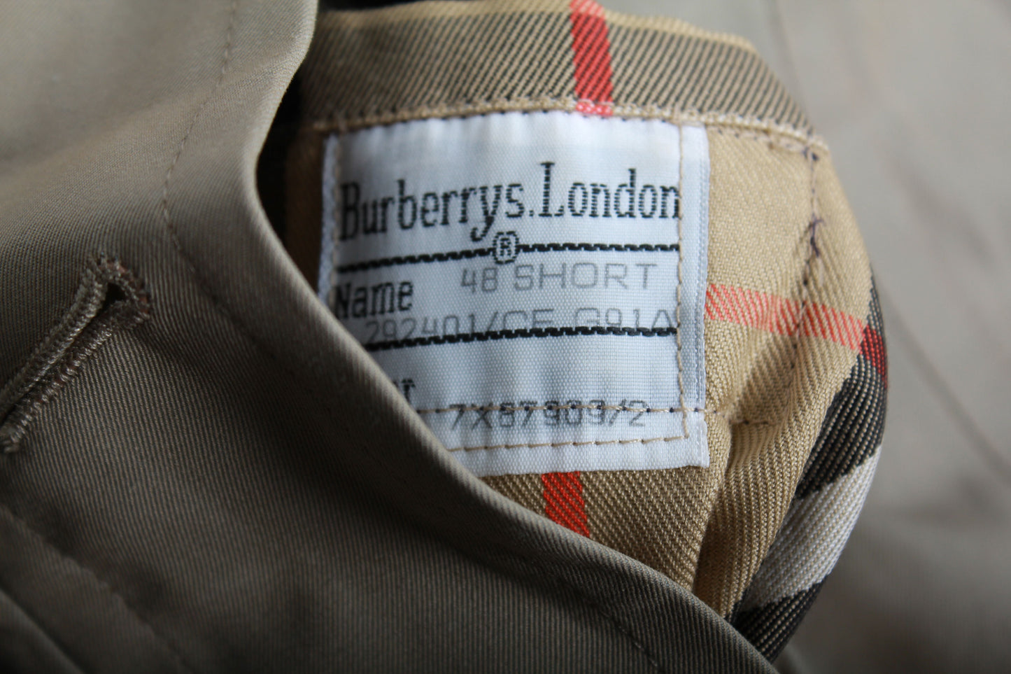 Men's Burberry Double-Breasted Trench Coat in Khaki Wool