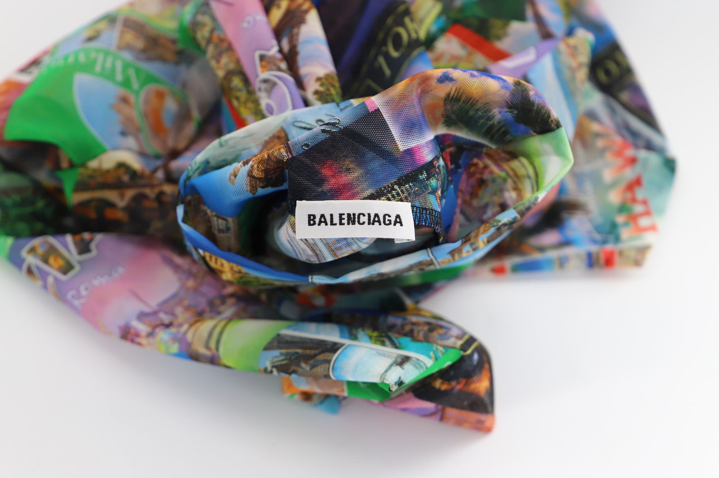 Women's Balenciaga Postcard Turtleneck in Multicolor Polyamide