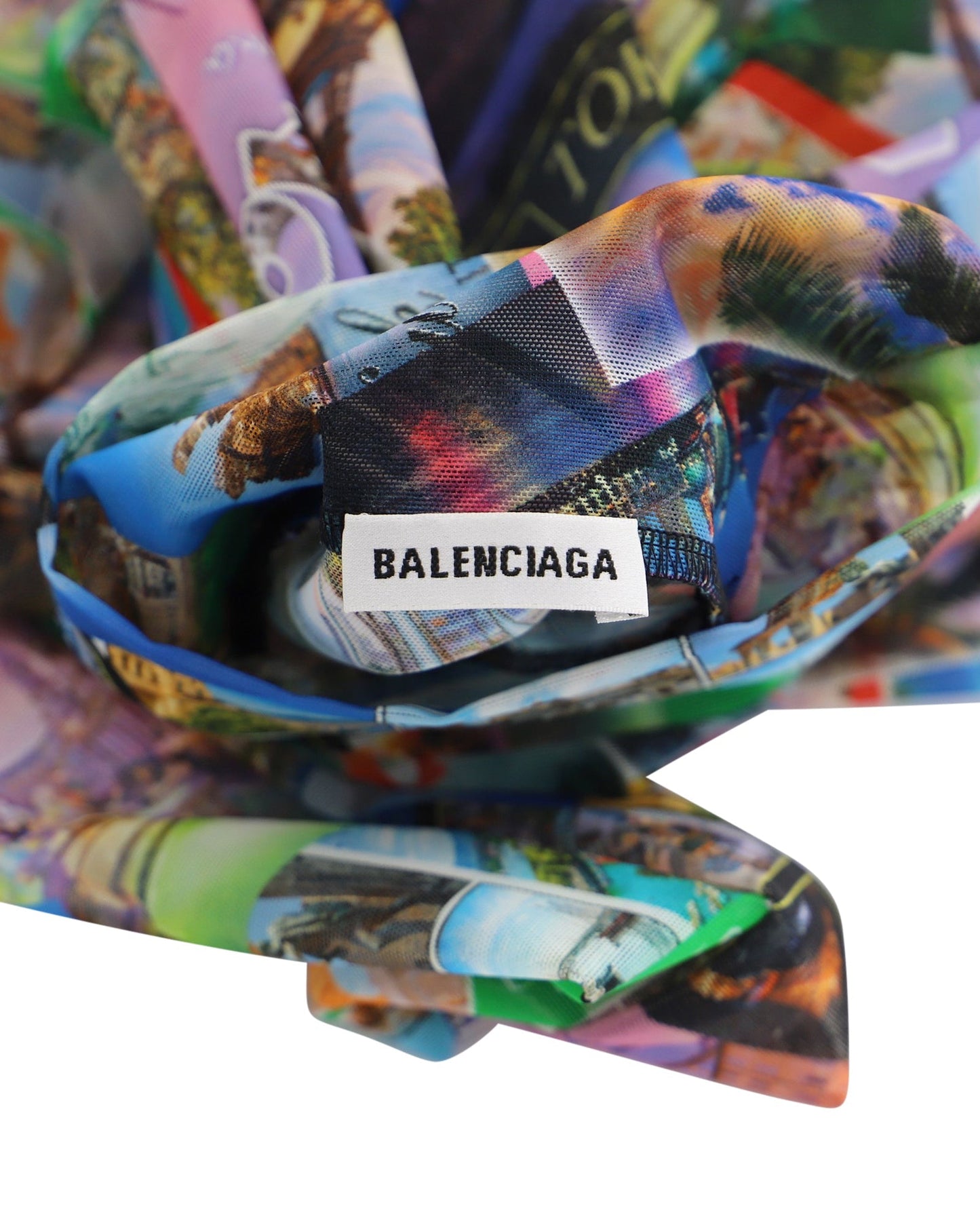 Women's Balenciaga Postcard Turtleneck in Multicolor Polyamide