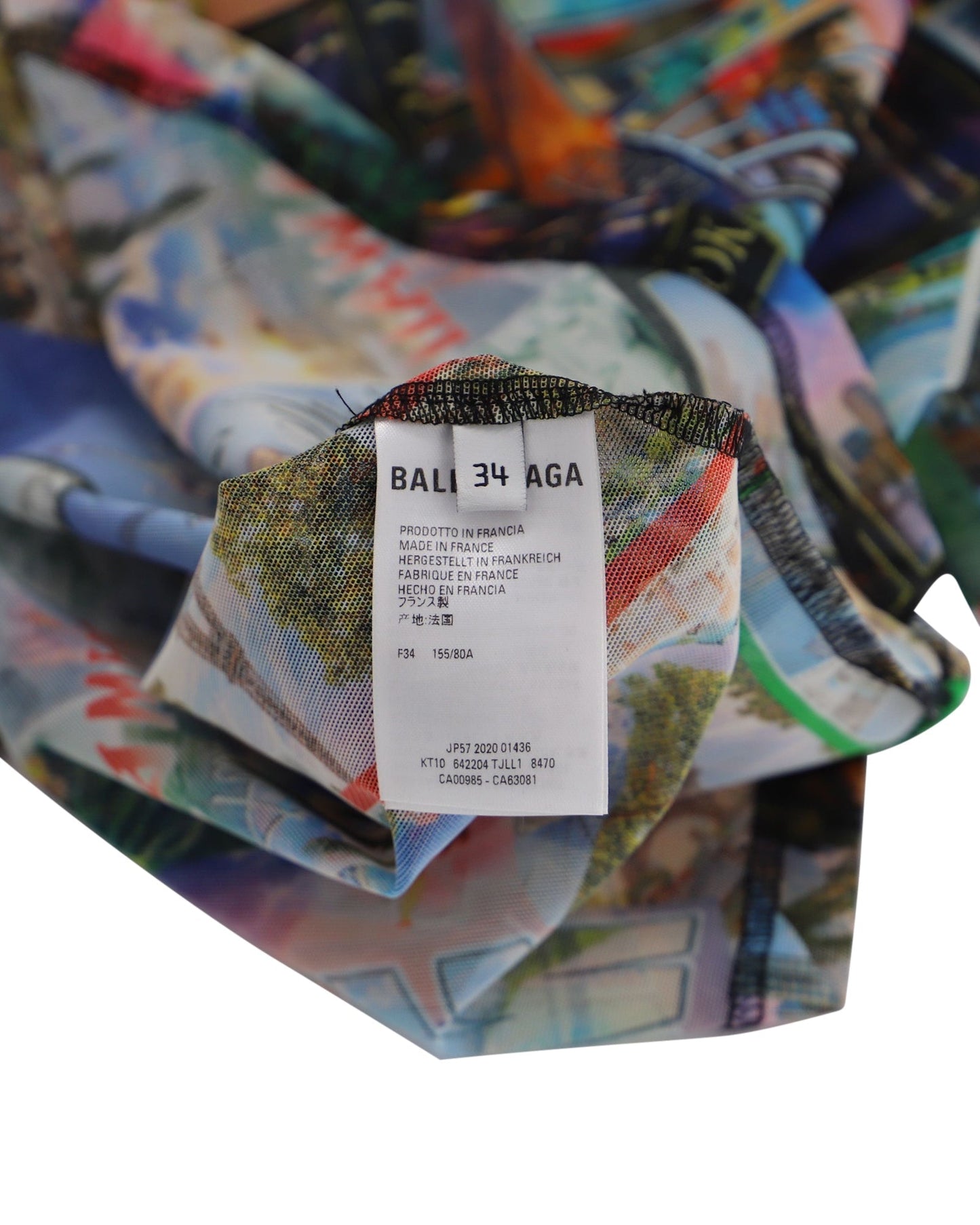 Women's Balenciaga Postcard Turtleneck in Multicolor Polyamide