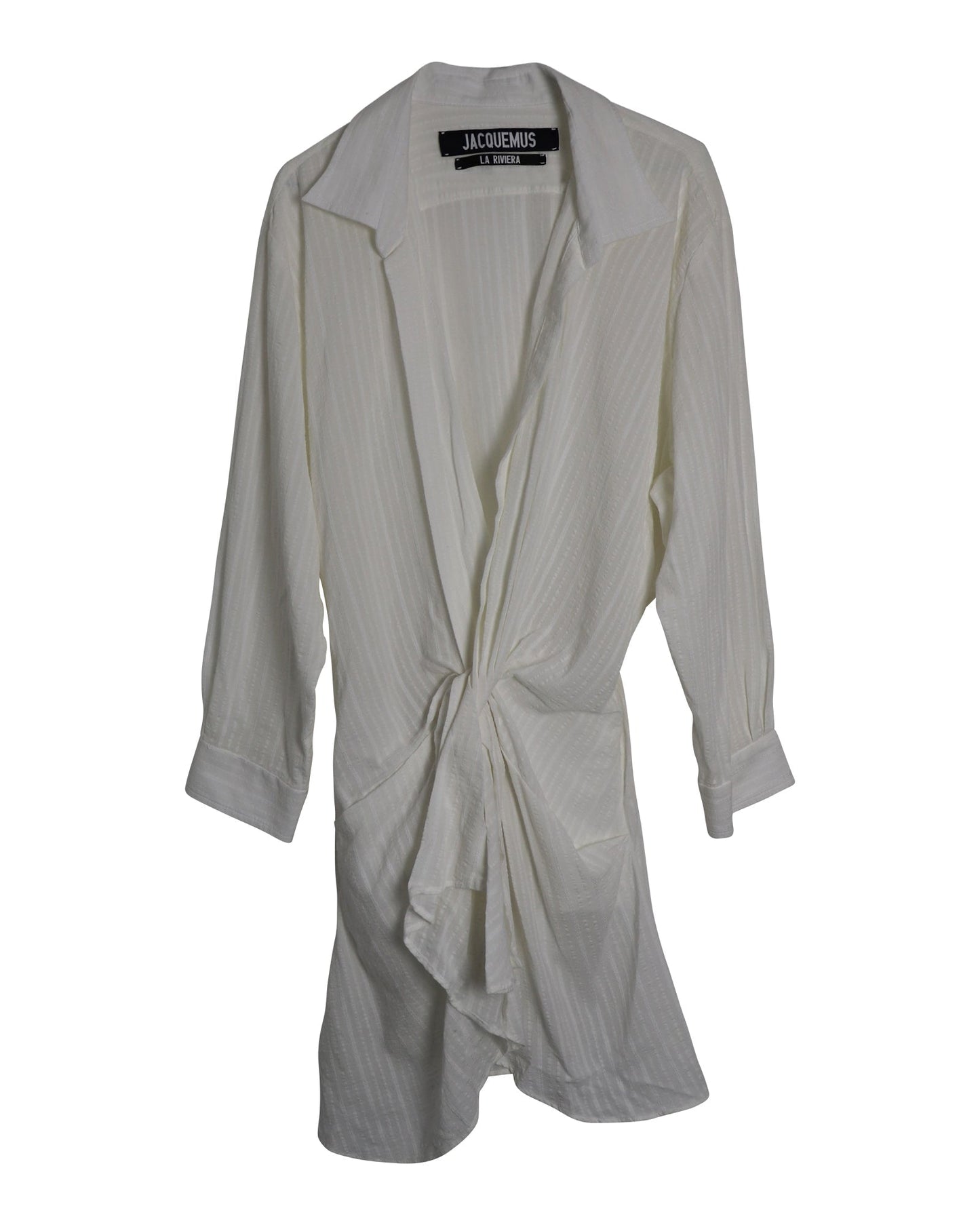 Women's Jacquemus  La Robe Bahia Dress in White Cotton Linen