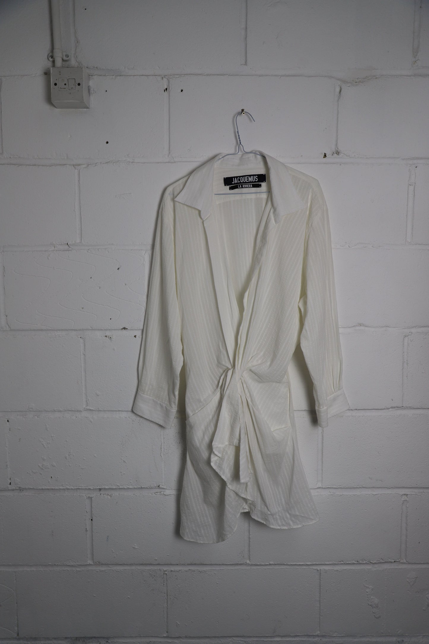Women's Jacquemus  La Robe Bahia Dress in White Cotton Linen